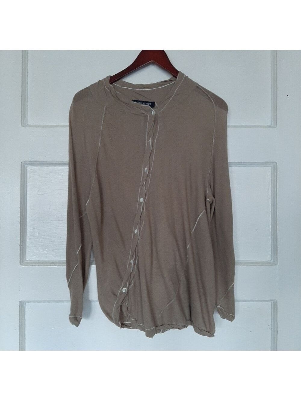 Yoshi Kondo Asymmetric Roll Seam Button Front Cardigan